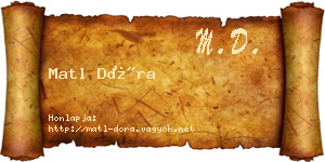Matl Dóra névjegykártya